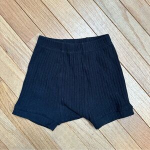 Kate Quinn Ribbed Organic Cotton Shorts Black Toddler 18-24 Months